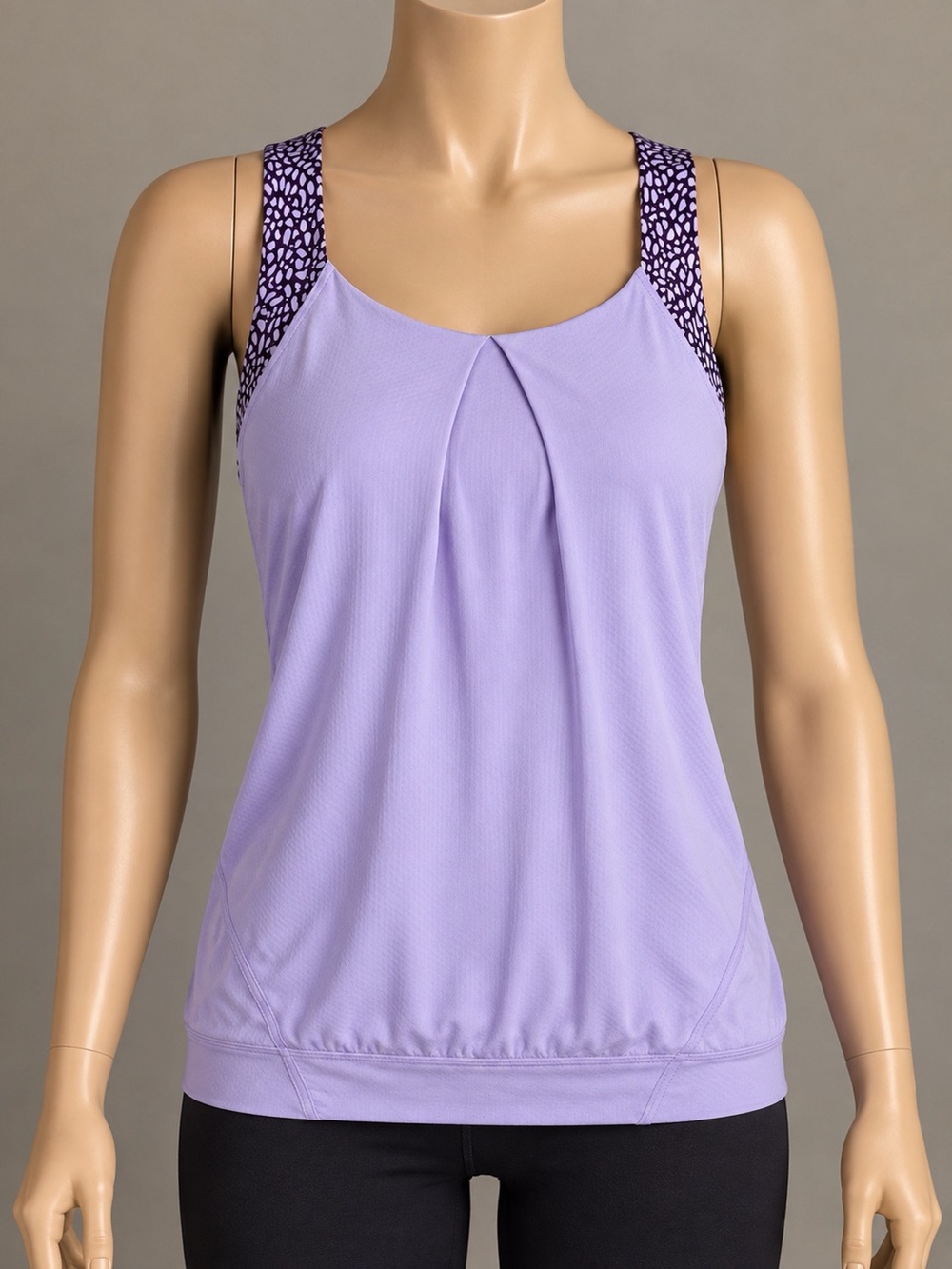 Lululemon Nouveau Limits Tank Size 6 Lilac Purple Patterned Straps